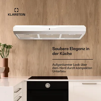Produktbild von Klarstein Dunstabzugshaube, Abluft-Dunstabzugshaube 90cm, Dunstabzug mit Filter Spülmaschinenfest, LEDs & Touch-Bedienfeld, Leise Abzugshaube mit 175 m³/h Luftstrom, Effizienter Edelstahl-Dunstabzug