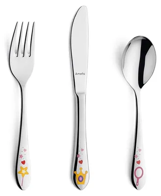 Produktbild von Amefa 3-tlg. Kinderbesteck Set PRINCESS 3-teilig silberfarben hochglanzpoliert