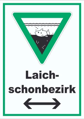 Produktbild von Laichschonbezirk Richtungspfeil links und rechts Schild A6 (105x148mm)