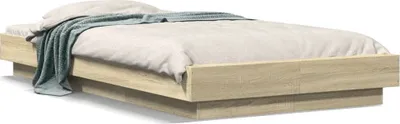 Produktbild von (NEU 2026) Bettgestell moderne, Sonoma-Eiche 75x190 cm - Holzwerkstoff - Klassische Betten - 40.4 kg