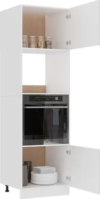 Obrázek produktu pro vidaXL Skříňka do mikrovlnné trouby Lyon Bílá 60x57x207 cm Materiál na bázi dřeva