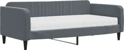 Obrázok produktu pre vidaXL Denná posteľ s matracom tmavosivá 90x190 cm zamat