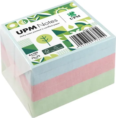 Immagine prodotto di UPM Notes Sticky Note 5654-20PG-6 Pastello 75x75mm 100 fogli assortiti 6 pezzi.