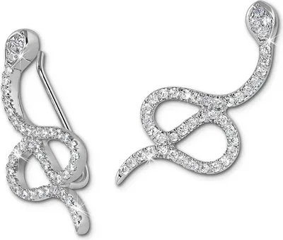 Produktbild von SilberDream weiß Ohrringe Ear Cuff Schlange Zirkonia Silber Ohrklemmen GSO452W