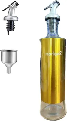 Image de Doseur d'huile et de vinaigre en acier inoxydable, 500 ml, doré