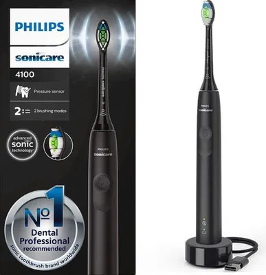 Produktbild von Philips Sonicare Serie 4100 - Elektrische Zahnbürste - Schwarz -HX3681/54
