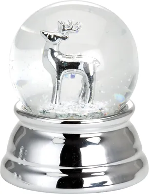 Produktbild von Schneekugel Rentier Klein, versilbert, H 6,0cm D 4,5cm
