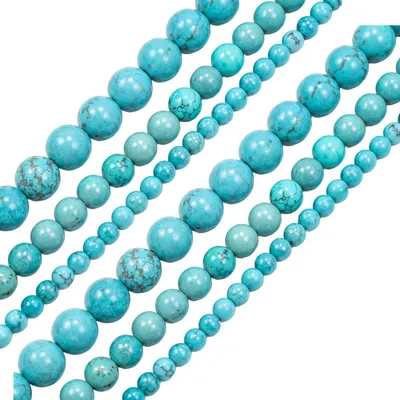 Obrázek produktu pro Tyrkysové korálky, 4/6/8 mm, kulaté korálky z drahých kamenů, 321 kusů