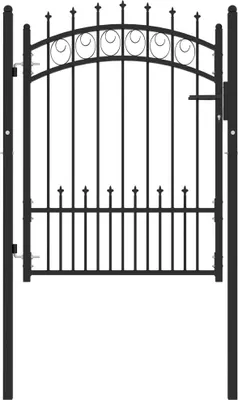 Produktbild von The Living Store Zauntor mit Spitzen Stahl 100x125 cm Schwarz