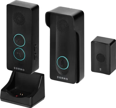 Image de Orno | Interphone sans fil OR-DOM-YR-934/B - Noir - Autonome - Portée 440 m - Installation facile