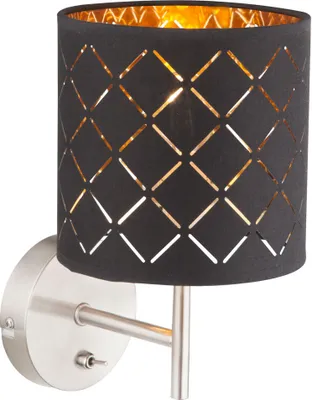 Produktbild von LED Wandleuchte, Textilschirm, schwarz