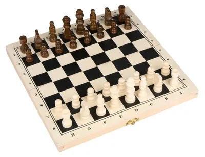Obrázok produktu pre Drevená šachová súprava Eddy Toys - skladacia šachovnica a dáma - herná súprava 2 v 1 - 65 figúrok - pre deti a dospelých - s figúrkami