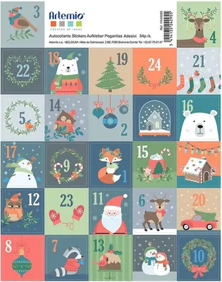 Produktbild von 54 Weihnachtsstempelaufkleber 3 cm