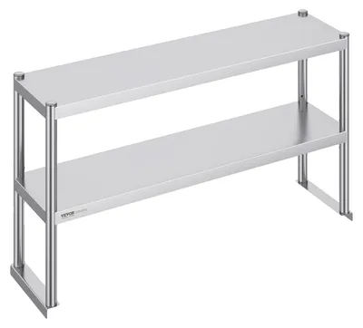 Produktbild von VEVOR Edelstahl Vorbereitungs Tisch, 24 x 24 x 34 Zoll, Schwerlast Metall Arbeitstisch mit 3 verstellbaren Höhenstufen, Gewerbliche Arbeitsstation für Küche Garage Restaurant Garten, 305x1219x600 mm