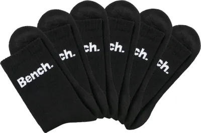 Produktbild von Bench Tennissocken Damen Herren Sportsocken, Crew Socken 6 -teilig 6x schwarz Größe 43/46