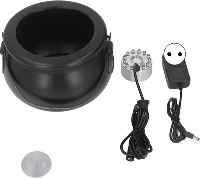Immagine prodotto di Calderone nebbiogeno per Halloween, 12 LED, stile horror, decorazioni in argento per feste