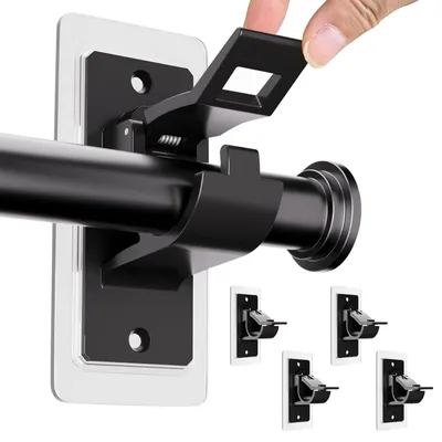 Image de Omgoods - Supports de tringle à rideaux adhésifs, sans perçage