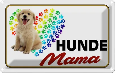 Produktbild von vianmo Blechschild 20x30 cm Hunde Mama Herz Tier Haustier Hund