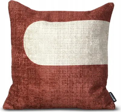Produktbild von Geronimo | Dekokissen - Rot und Beige - 45x45 cm - Geometrisches Muster - Maschinenwaschbar - Abnehmbarer Bezug