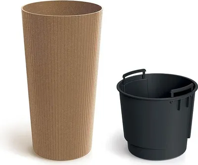 Produktbild von Blumentopf LAMIA SLIM ECO WOOD 30 cm - Farbe: naturo ECO