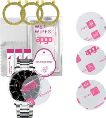 Produktbild von apgo 3 Stück Schutzglas, klar, kompatibel mit DexXer NY19 Smartwatch, Hybrid 8H, Ersatz für Hartglas, Displayschutzglas, Bildschirmschutz, Displayschutz, kratzfest