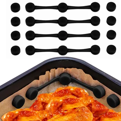4 Magnetclips für Heißluftfritteuse, Silikon, schwarz