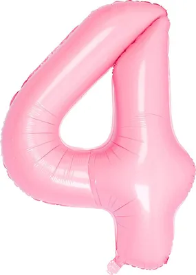 Produktbild von Oblique Unique Folien Luftballon mit Zahl 4 für Kinder Geburtstag Mädchen Jubiläum Party Deko Ballon rosa