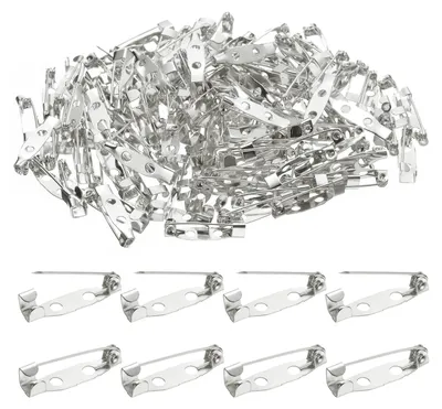 Produktbild von Sicherheitsnadeln - 120 Stück mit 20 mm Länge - für DIY Handwerk und Abzeichenherstellung - Weiß Silber
