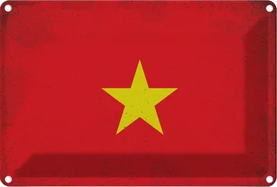 Produktbild von vianmo Blechschild 12x18 cm Vietnam Vintage Flagge Fahne Wappen