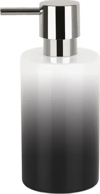Obrázek produktu pro Dávkovač mýdla Spirella "Tube" | s pumpičkou | Dávkovač tekutého mýdla | Porcelán | 300 ml | Odolný a robustní | Šedá / Bílá