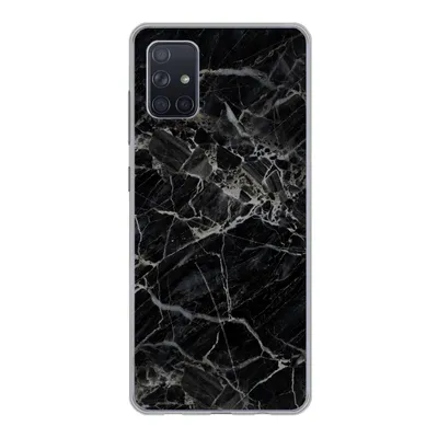 Produktbild von MuchoWow® Handyhülle Schutzhülle Hülle für Samsung Galaxy A71 Marmor - Schwarz - Weiß Silikon Softcase Handy Hülle - Kartenbesitzer