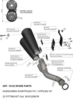 Produktbild von Auspuffhalterung LeoVince Auspuff-Ersatzteil Haltesatz für Husqvarna Vitpilen 701