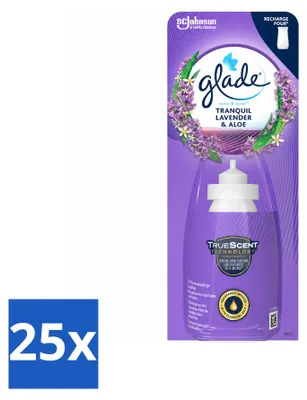 Productafbeelding van 25 x Glade Sense & Spray navullingen - Lavendel en aloë - 18 ml - Voordeelverpakking - 25 stuks