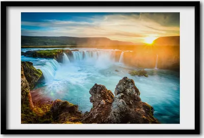 Produktbild von Bild 60x40 MDF-Rahmen, Wandkunst Wasserfall