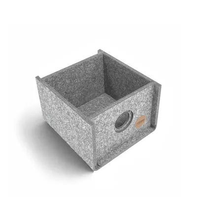 Produktbild von Aufbewahrungsbox CARGA Filz 15 x 14 x 10 cm ohne Deckel in hellgrau meliert