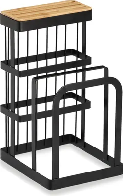 Obrázek produktu pro Držák na nože Zeller, kov/bambus, 12x14x22 cm, černý