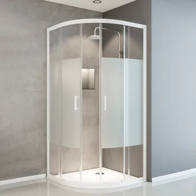 Produktbild von SCHULTE Runddusche Sunny ExpressPlus R550 90 x 90 x 190 cm Dekor Dezent Light Profilfarbe alpinweiß