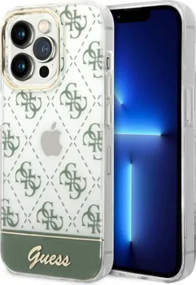 Produktbild von Guess iPhone 14 Pro Hardcase Backcover - 4G Pattern Script - Green