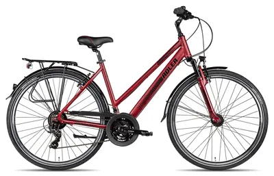 Produktbild von Adler Verona Trapez vielseitiges Damen-Trekkingbike mit Straßenausstattung 28 Zoll Rot 45 cm