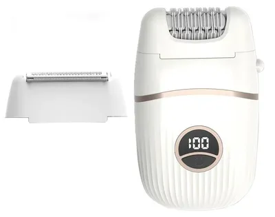 Produktbild von Elektrischer Hornhautentferner Akku, Haarentferner für Damen, Fußpflegegerät, 2 Geschwindigkeiten & LCD Display, wasserdicht Pediküre Gerät Weiß