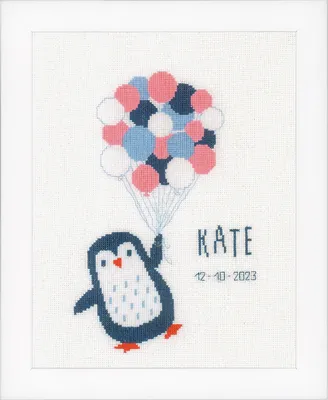 Produktbild von Vervaco Kreuzstich Stickpackung "Hello Pinguin", Zählmuster, 22x30cm