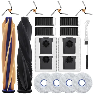 Accessoireset für Saugroboter: 2 Hauptbürsten, 4 Seitenbürsten, 4 Filter