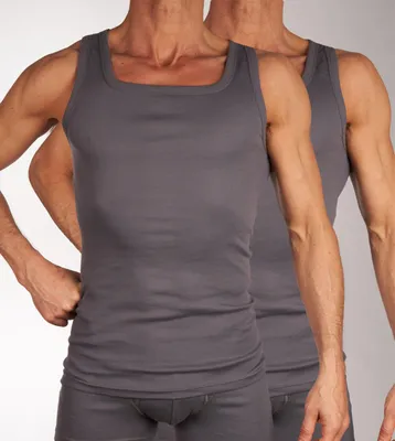 Image de Mango débardeur lot de 2 1-1 rib box grey hommes