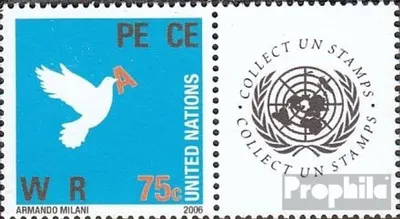 Produktbild von Briefmarken UNO - New York 2006 Mi 1019 mit Zierfeld (kompl.Ausg.) postfrisch Grußmarke