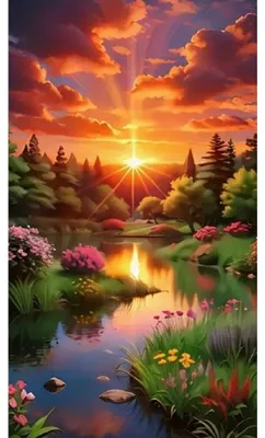 Obrázek produktu pro NORIMPEX Malá diamantová sluneční kapka nad lesem 30x40cm