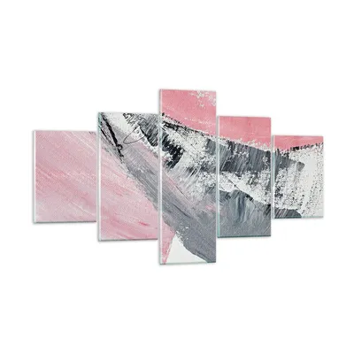 Produktbild von Bilder auf glas - 5 Teile - Rosa Grau Farbe - 125x70cm - Glasbilder - Wandbilder - Bilder - zum Aufhängen bereit - Wanddekoration aus Glas - Glas Bilder - Wandbild auf Glas - GEA125x70-4982