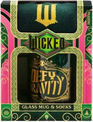 Immagine prodotto di Paladone Wicked Elphaba Set bicchiere e calzino verde verde Taglia unica