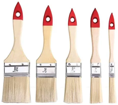 Image de Lot de 5 pinceaux à poils fins et plats, idéaux pour la peinture à l'eau
