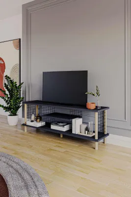 Obrázok produktu pre Skye Decor, kvalitný televízny stojan, farba antracit, 120 cm, 100% melamín, hrúbka 18 mm