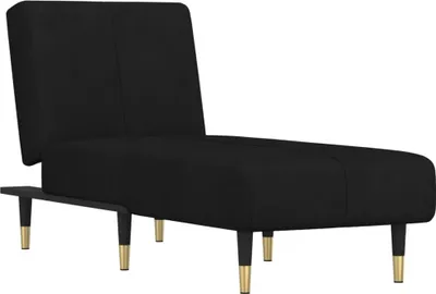 Produktbild von vidaXL Chaiselongue Schwarz Samt